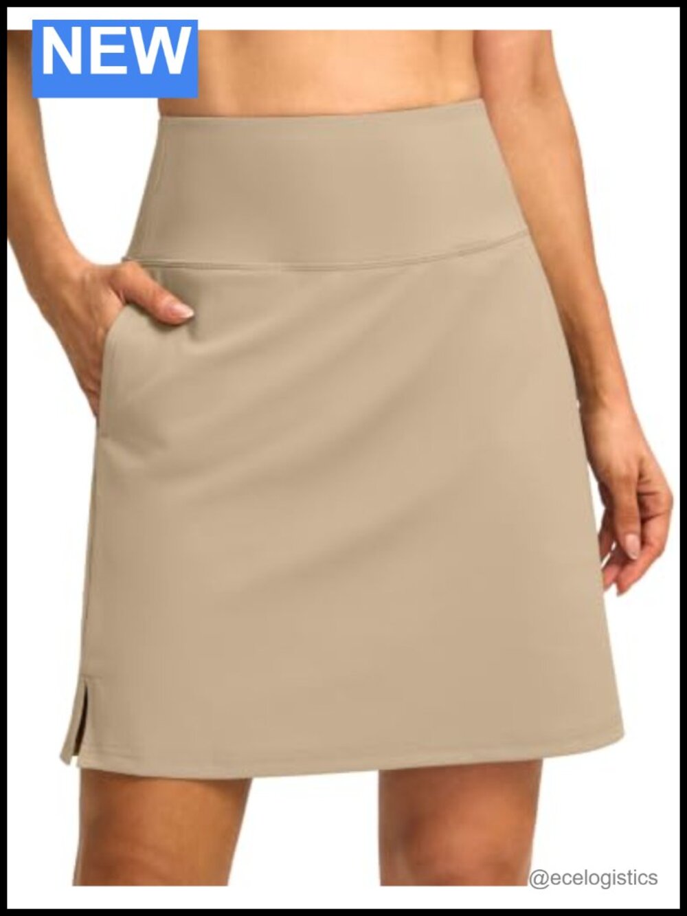 18-inch High Waist Skort with 3 Pockets Stretch Golf Tennis Active Skirt